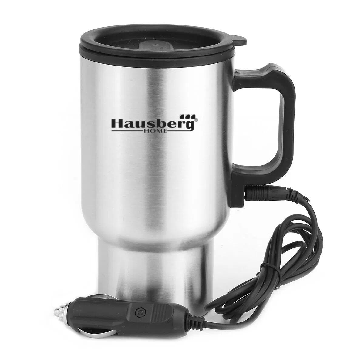 Hausberg HB-H 1460 elektromos termosz autóba, 12V, 450 ml, 70C, rozsdamentes acél