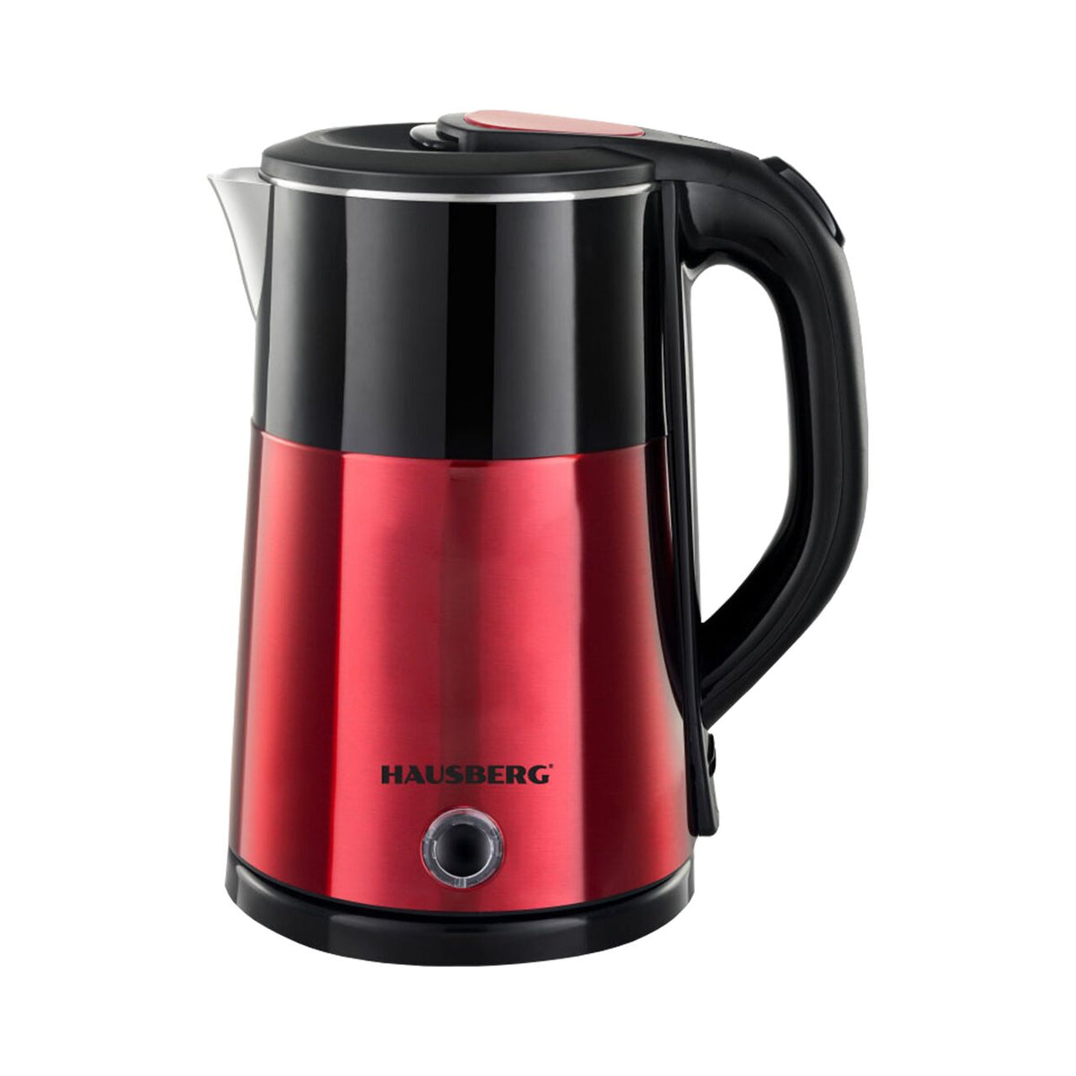 Hausberg HB-3618RS vízforraló, 1500 W, 2 L, 360 fokban forgatható talp, Fényjelző, Automatikus kikapcsolás