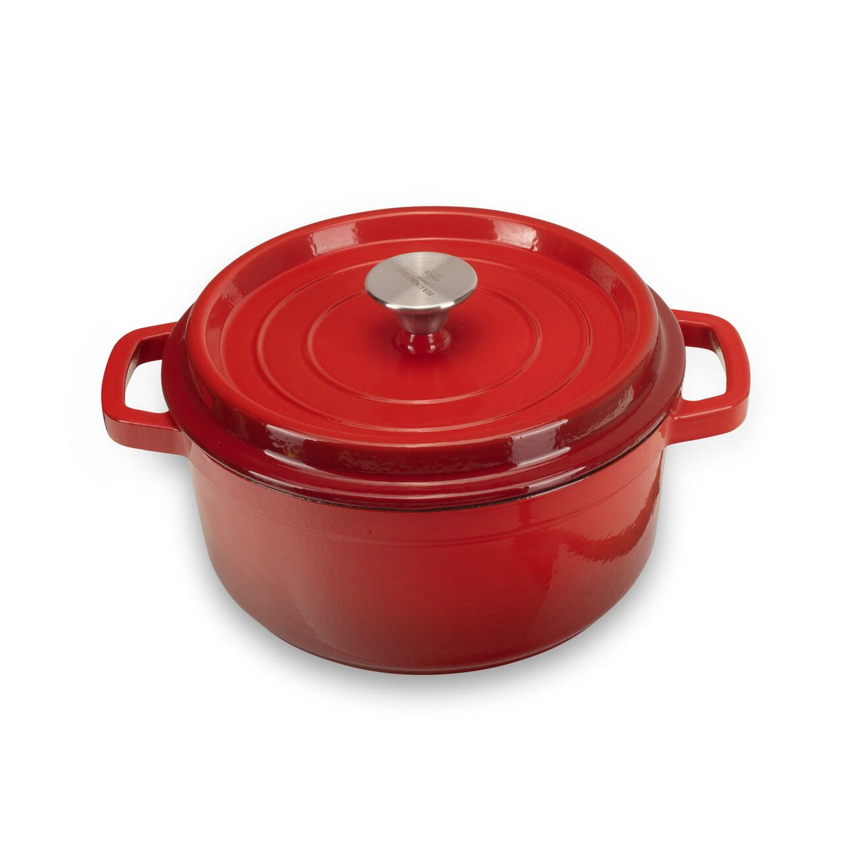HAUSBERG HB-H742 zománcozott öntöttvas edény fedővel, 3 literes kapacitás, 22 cm átmérő, 10 cm mélység, tapadásmentes belső bevonat