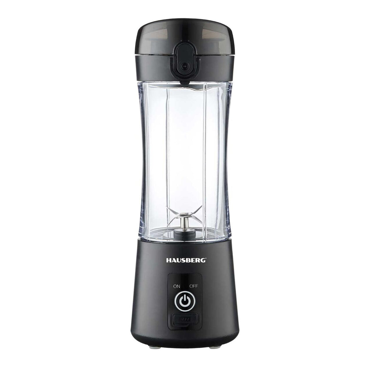 Hausberg HB-7670NG hordozható smoothie blender, 0,35 l, USB-n keresztül újratölthető, 6 penge, fekete