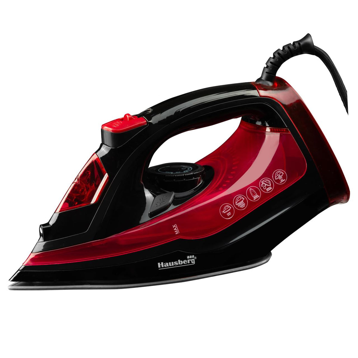 Hausberg HB-7840RS gőzölős vasaló, kerámia, öntisztító, vízkőmentesítő, 300 ml, 2400-2800W