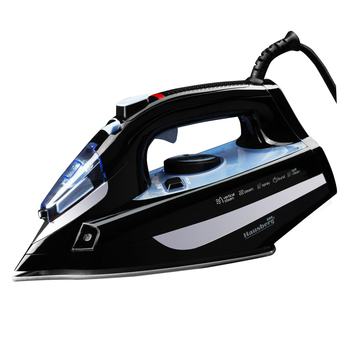 Hausberg HB-7842BL vasaló, 2300W, kerámia, öntisztító, permetező, csepegésgátló, 300 ml