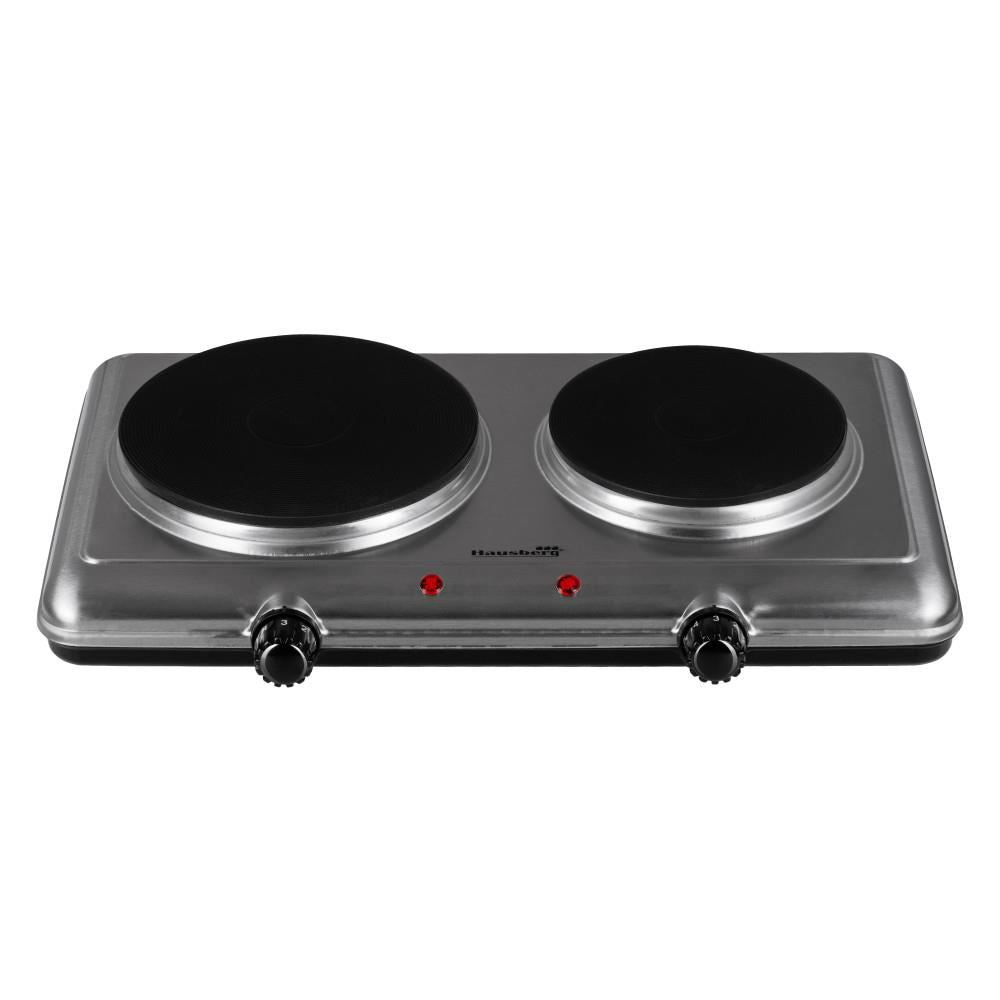 Hausberg HB-545 elektromos főzőlap, 2500 W, 2 égős, 2 hőmérséklet-szabályozó gombbal, inox