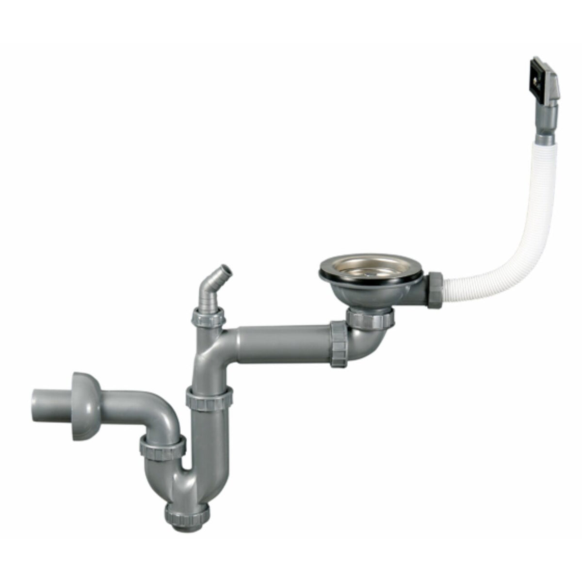 Sanitec Q90 SN-046 mosogató lefolyórendszer, túlfolyócsatlakozással