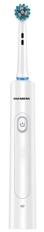 Hausberg HB-375AB újratölthető elektromos fogkefe, 7500 ford./perc, 3 üzemmód, tok/utazótok, IP67, USB-C, 10 fej (9+1), fehér