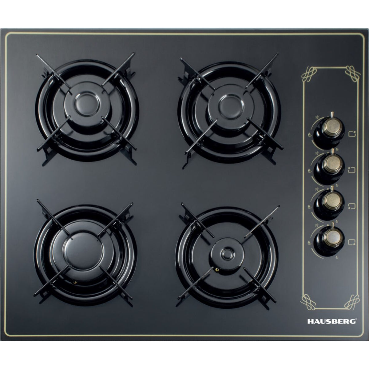 Hausberg HB-575RST Beépíthető Rusztikus Főzőlap, 4 égős, Gáz, 60 cm