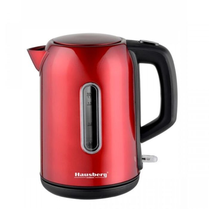 Hausberg HB-3608RS vízforraló, 2200 W, 1,7 l, inox, PIROS