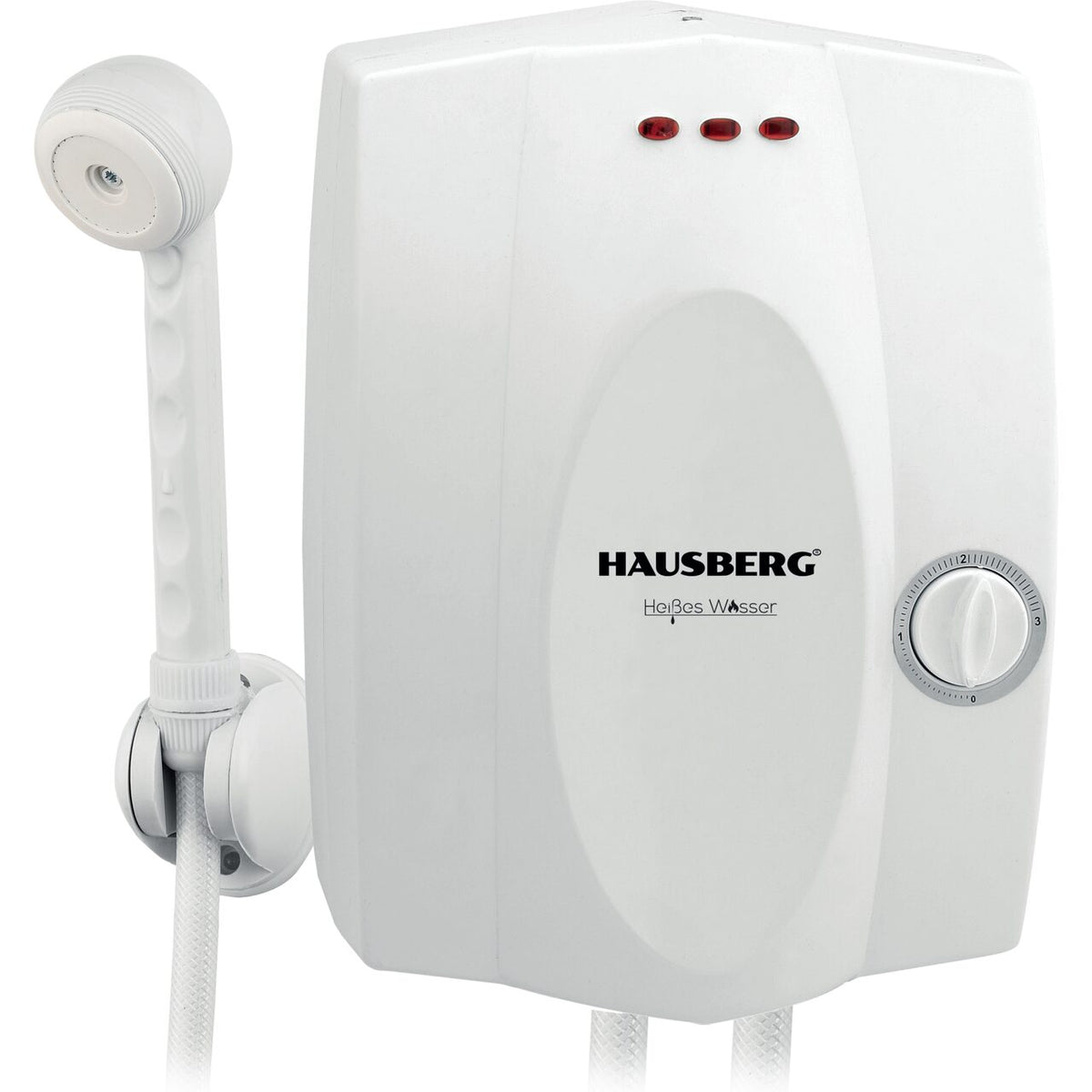 Azonnali átfolyós vízmelegítő Hausberg HB-0070, max. 7500W teljesítmény, 220V, 9000W 240V, nyomás 4-6 bar, vízátfolyás 3L/perc, IPX1 szigetelési szint