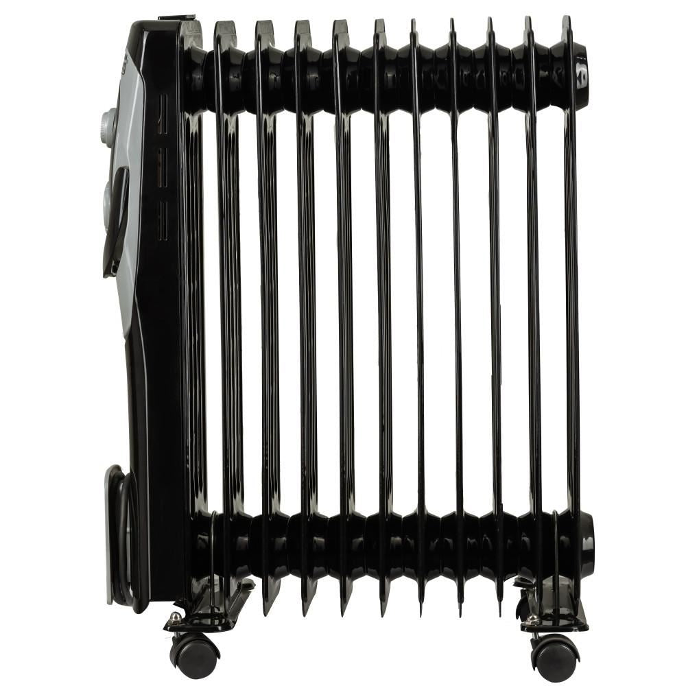 Hausberg HB-8920NG elektromos olajradiátor, 2500 W, 11 tagú, 3 teljesítményfokozat, állítható termosztát, fekete