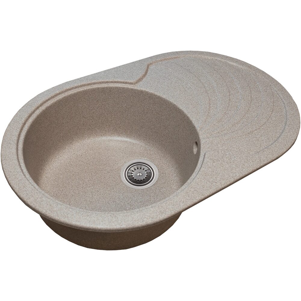 Sanitec NS SN9033ST-BEJ mosogató, gránit kompozit, bézs, 1 medencés, balos, 78 x 50 cm