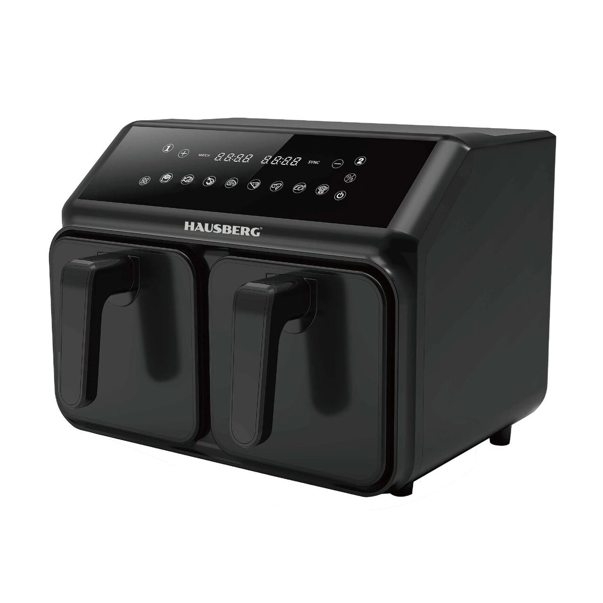 HAUSBERG HB-2375 dupla forrólevegős fritőz, 2200-2400W, 8 liter, időzítő, 8 sütőprogram, 200C