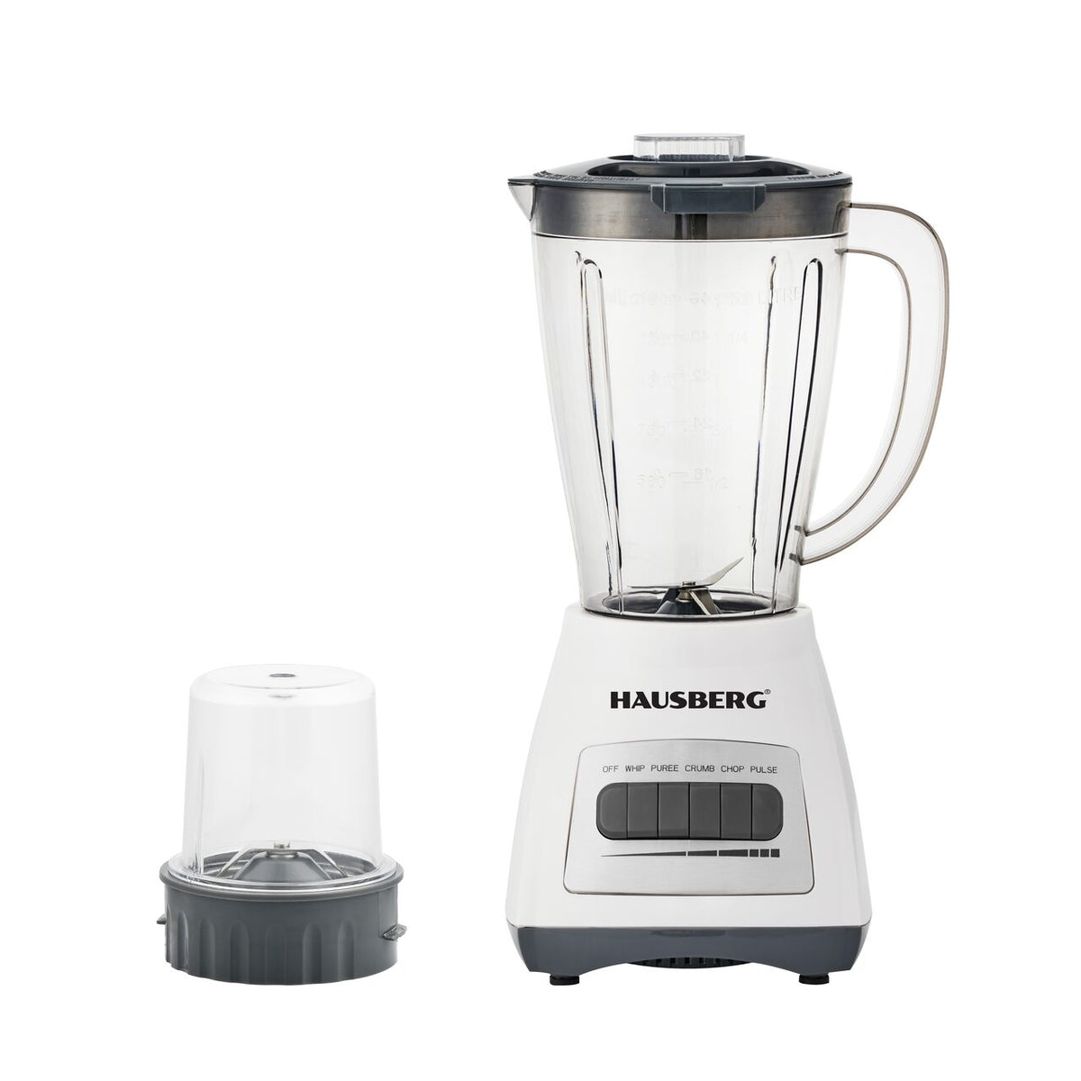 HAUSBERG HB-7770AB turmixgép darálóval, 500 W, 4 sebességfokozat, 1,5 liter, pulzáló funkció