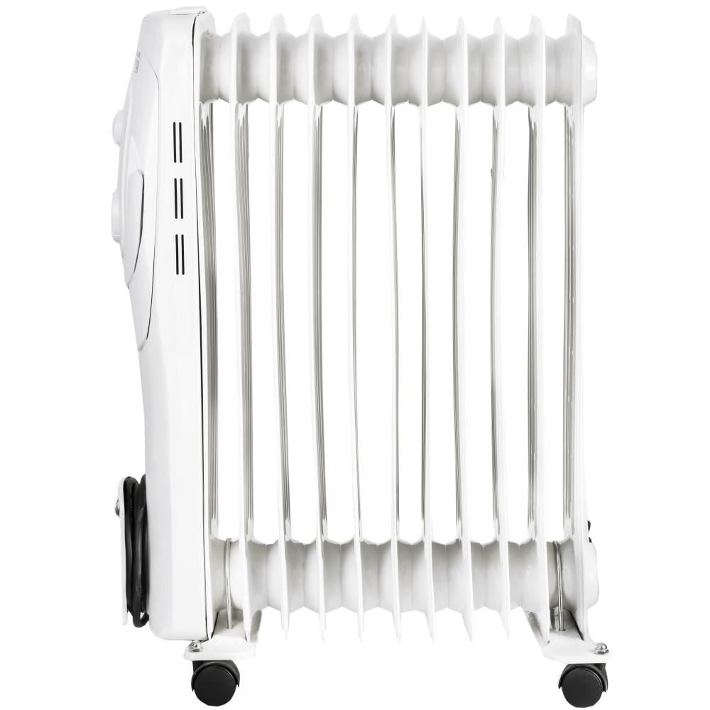 Hausberg HB-8920AB elektromos olajradiátor, 2500 W, 11 tagú, 3 teljesítményfokozat, állítható termosztát, fehér