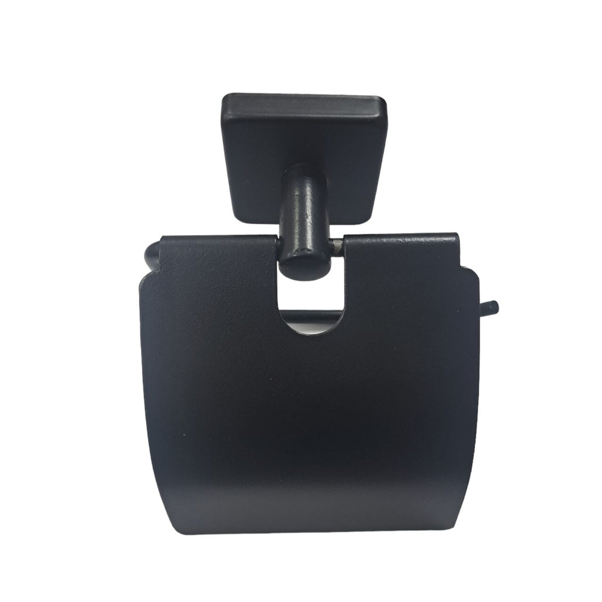 Toilet paper holder, with lid, black