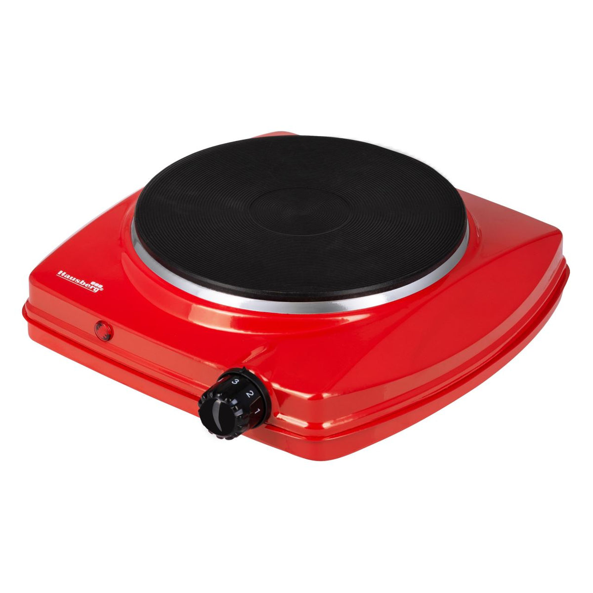 Hausberg HB-519RS elektromos főzőlap, piros, 1 főzőzóna, 1500W teljesítmény, termosztát