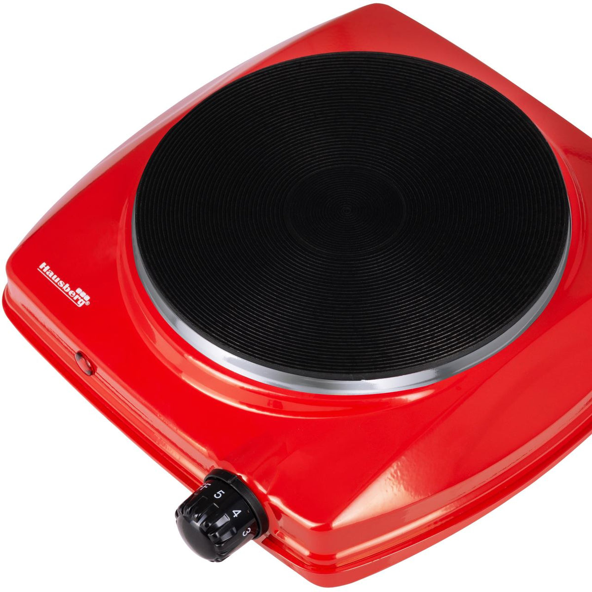 Hausberg HB-519RS elektromos főzőlap, piros, 1 főzőzóna, 1500W teljesítmény, termosztát