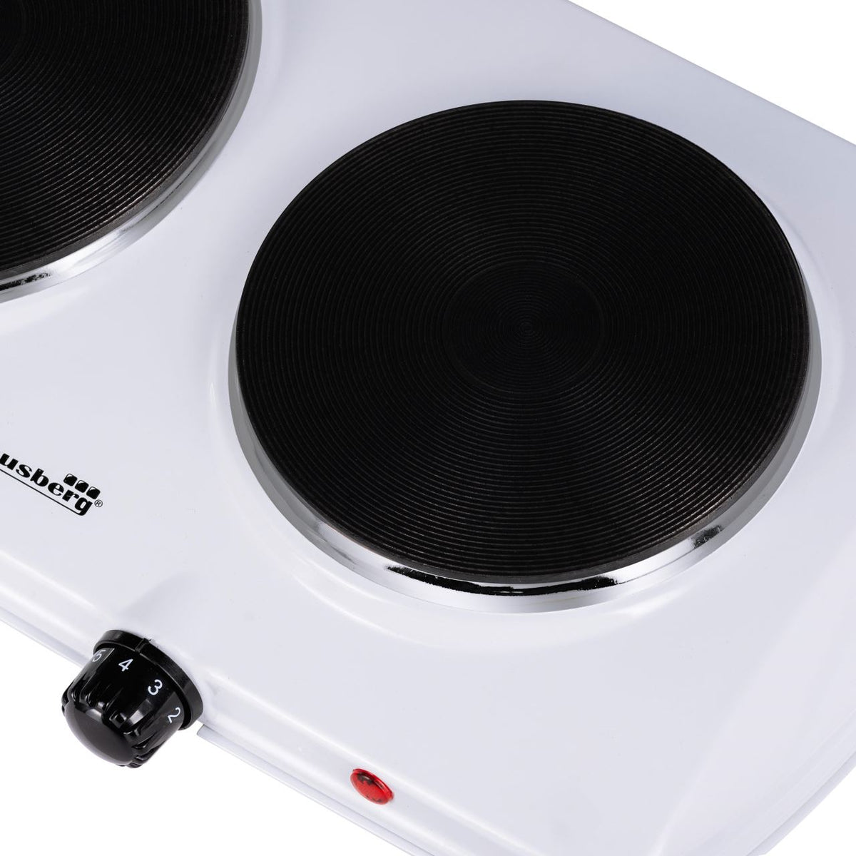 Hausberg HB-520AB elektromos főzőlap, 2500 W, 2 hőfokszabályozó gombbal, fehér