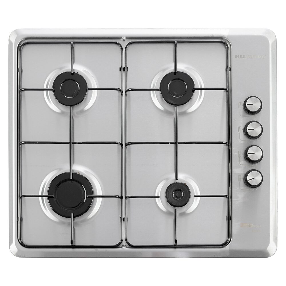 HAUSBERG HB-580 beépíthető főzőlap, elektromos gyújtás, gáz, 4 égős, biztonsági rendszer, inox