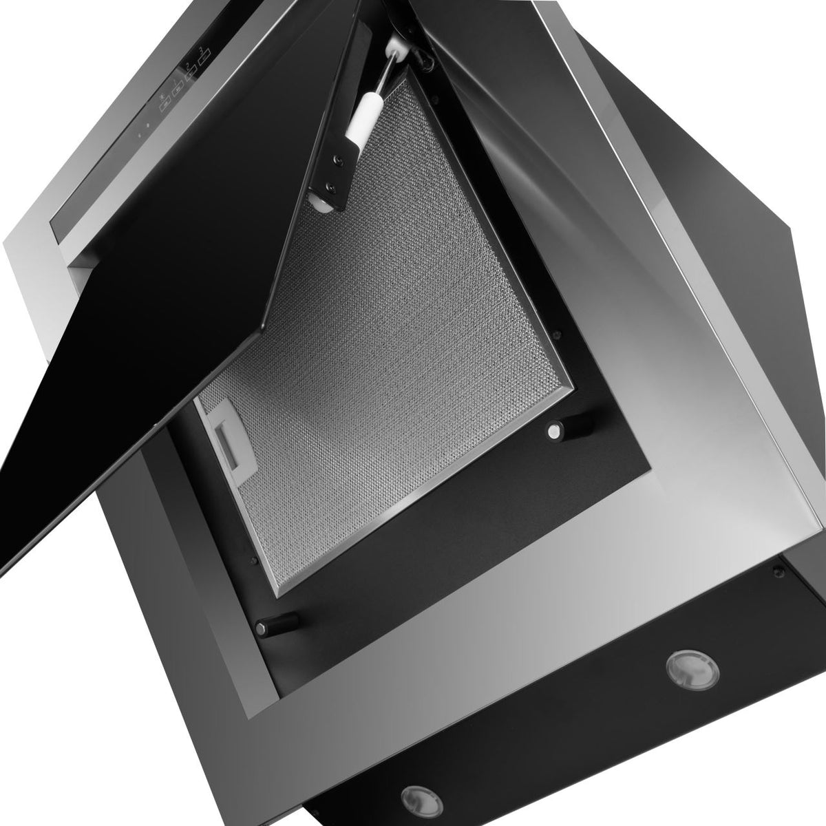 Hausberg HB-1255 beépíthető dekoratív páraelszívó, 650 m3/h elszívóteljesítmény, 1 motor, 60 cm, fekete/ezüst