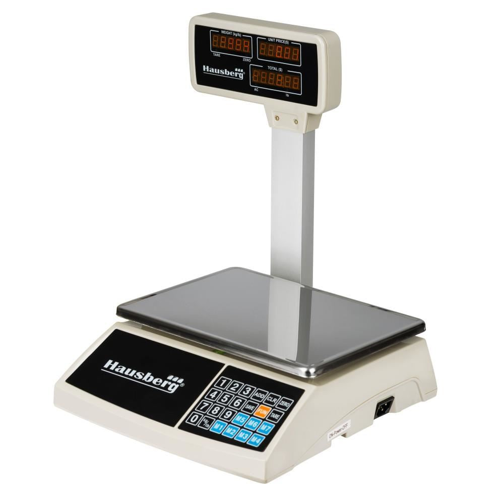 Hausberg HB6051 elektronikus mérleg, Fényes LCD kijelző, 30 kg kapacitás