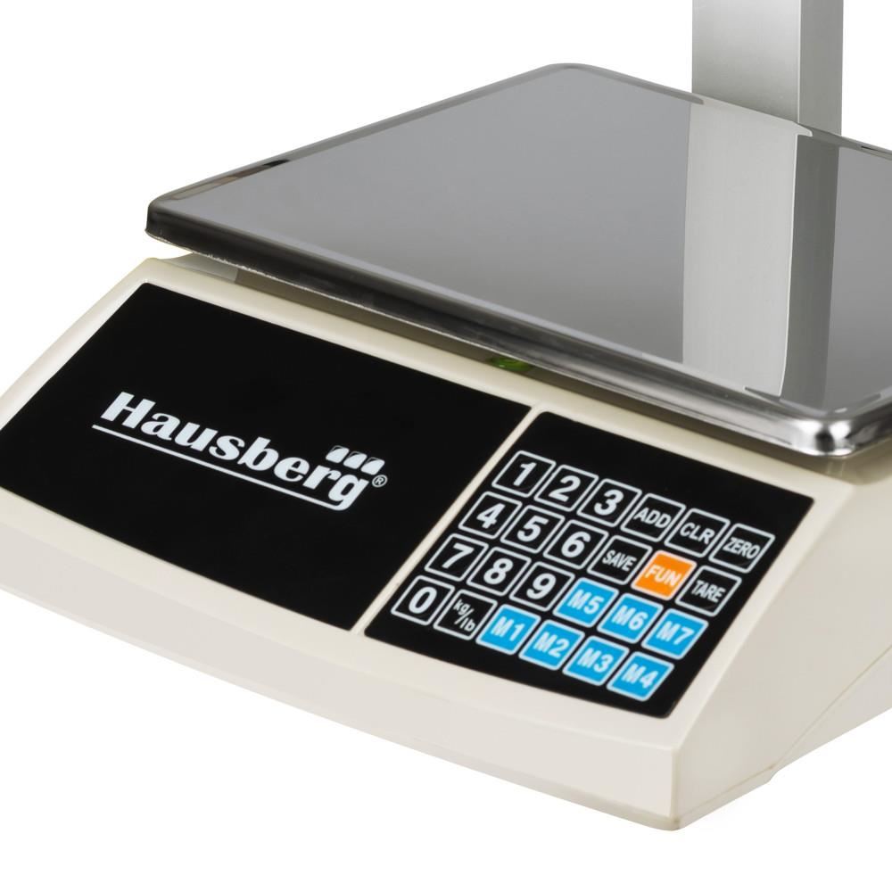 Hausberg HB6051 elektronikus mérleg, Fényes LCD kijelző, 30 kg kapacitás