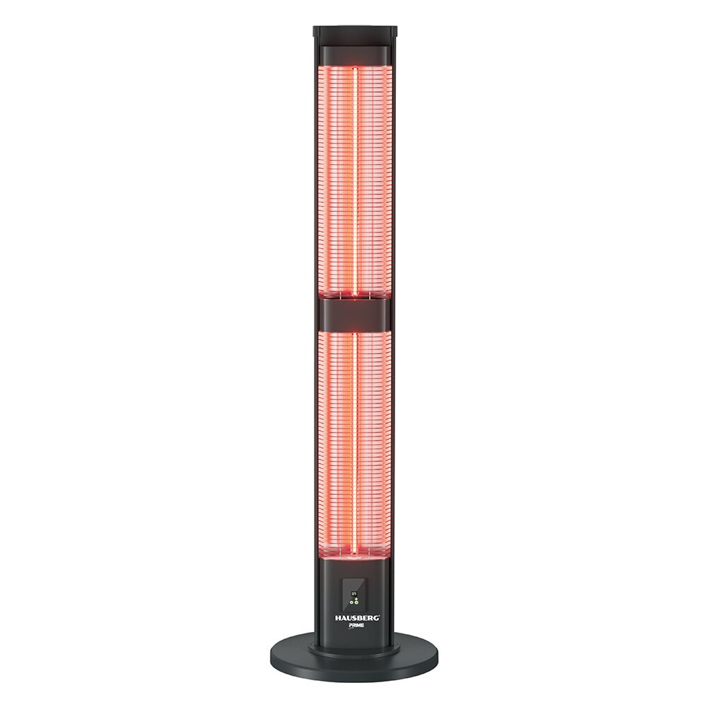 Hausberg HB-8570NG digitális elektromos radiátor távirányítóval, 3000 W, 3 fűtési fokozat, dupla szénszálas cső, IP45 védelem, digitális termosztát