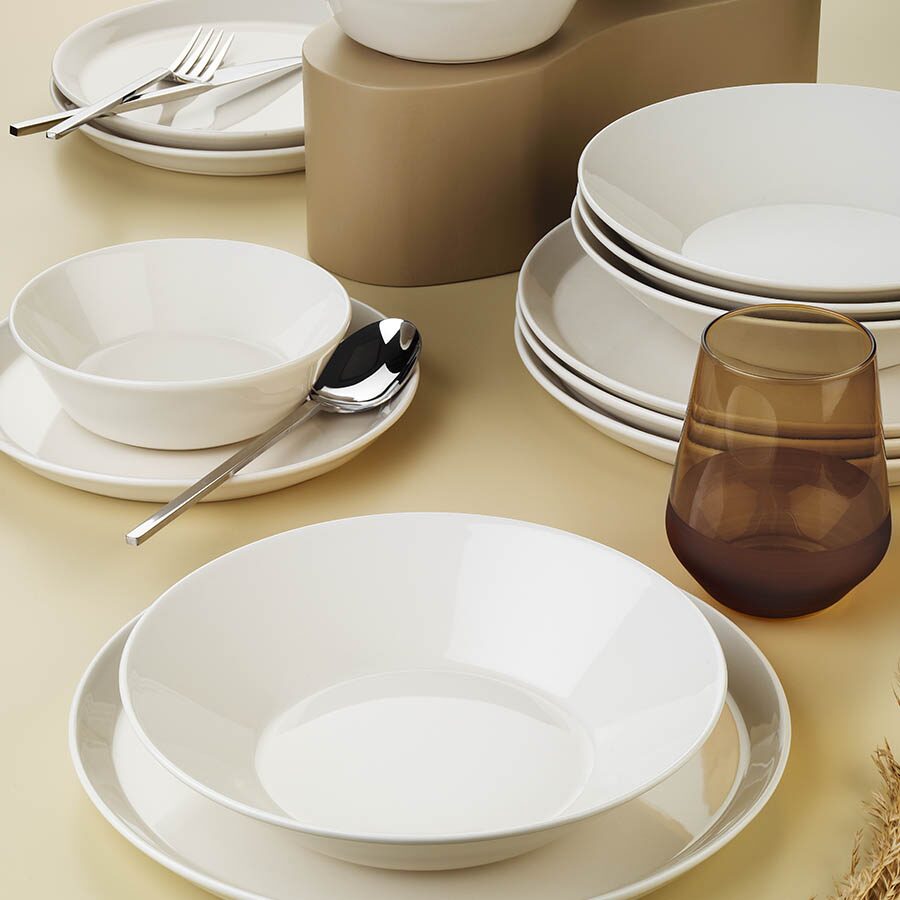 FORZA étkészlet - 24 darab - 6 személyes - porcelán - krémszínű - Kutahya Porselen
