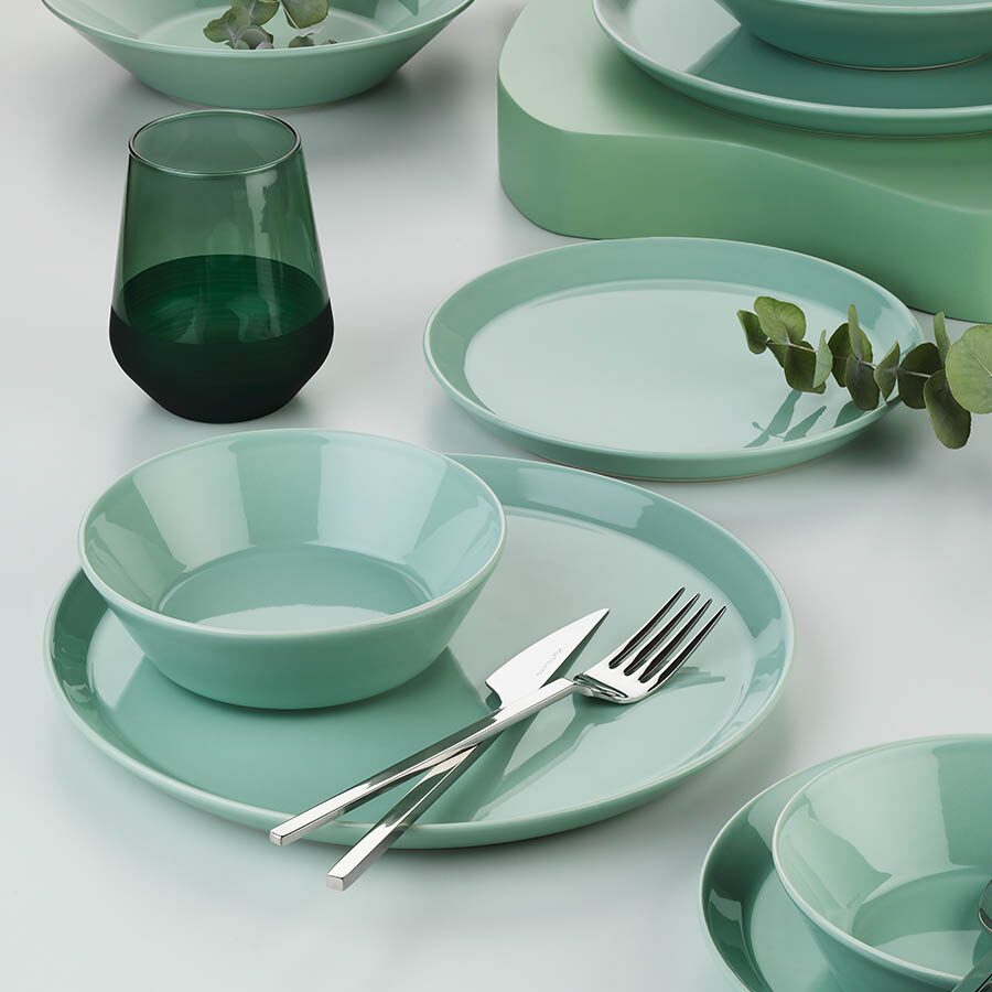 FORZA étkészlet - 24 részes - 6 személyes - porcelán - zöld - Kutahya Porselen
