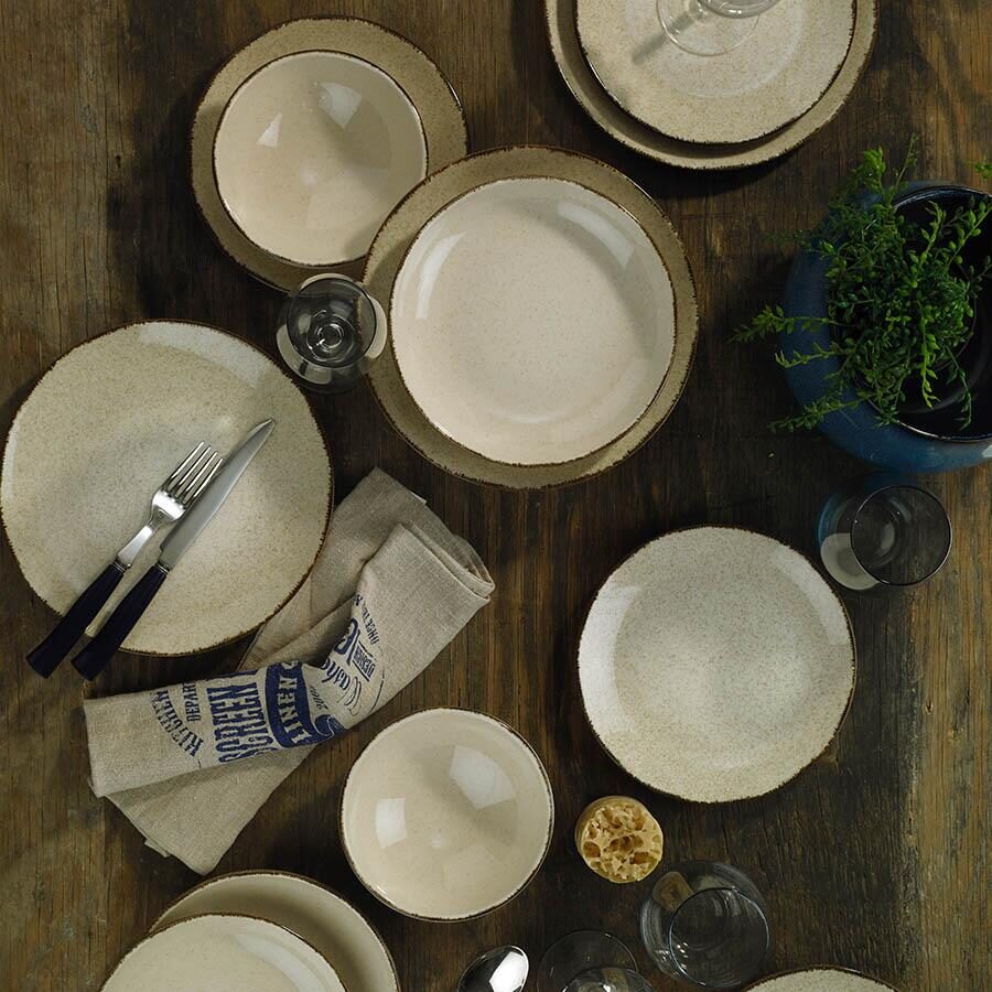 Kutahya Porselen Color-X 18 részes, 6 személyes fahéj színű porcelán étkészlet