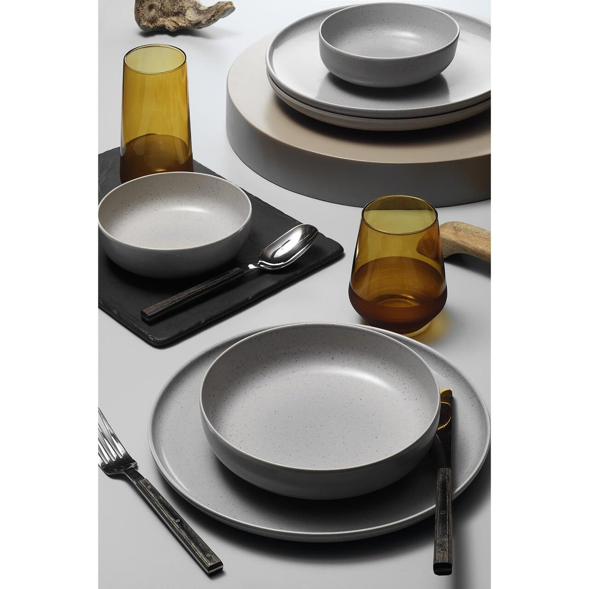 Kutahya Porselen Moderna Matte 18 részes étkészlet, 6 személyes, szürke porcelán
