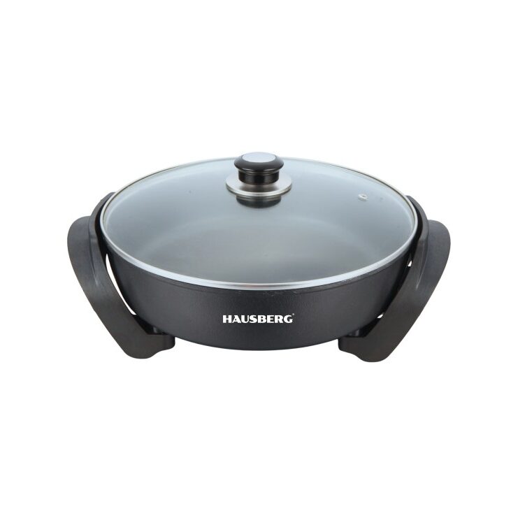 HAUSBERG HB-1303NG elektromos serpenyő, 30 cm, 1500–1800W, teflon, üvegfedő