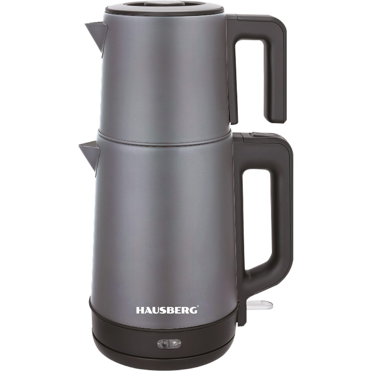 Elektromos rozsdamentes acél teakészítő, 2 l + 1 l-es teáskanna, melegen tartó funkció, 1500–1800 W, 360°-os talp, Hausberg HB3636GR