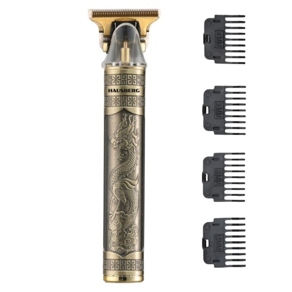 Hausberg HB-69RTR 800mAh USB Type-C újratölthető fém hajvágó, retro dizájnnal
