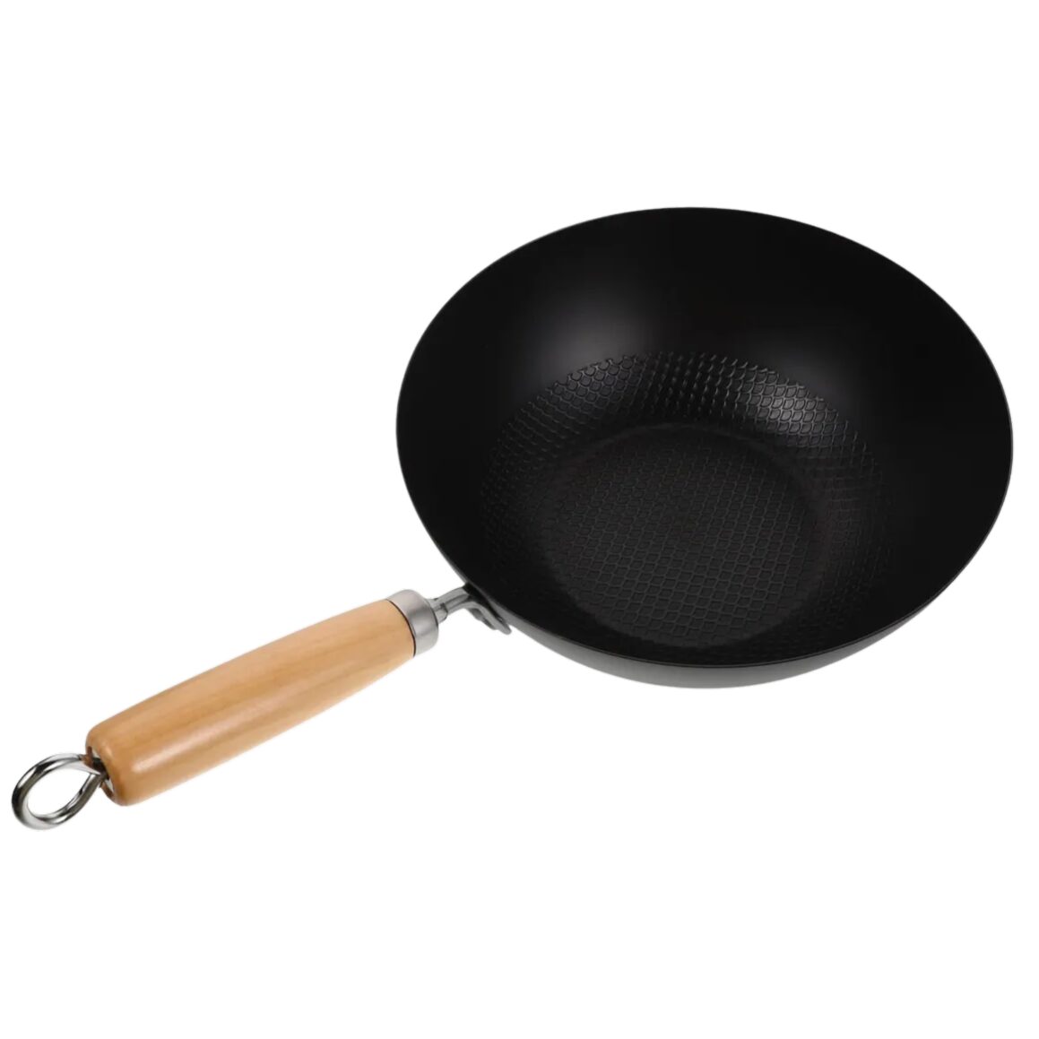 Hausberg HB-H LUX 850 öntöttvas WOK serpenyő, 28 cm, fa nyéllel