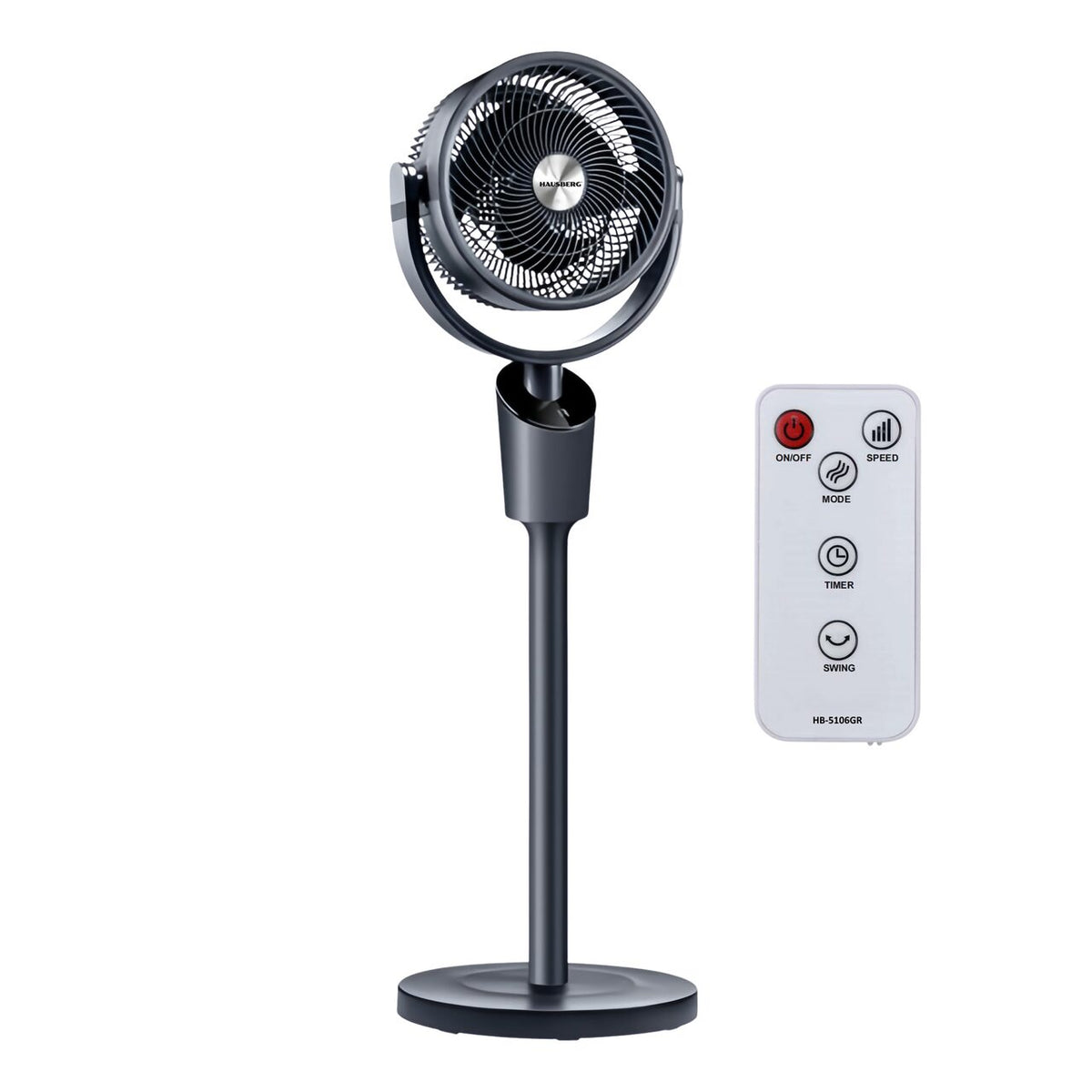 HAUSBERG HB-5106GR digitális ventilátor, 3 sebességfokozat, 3 üzemmód