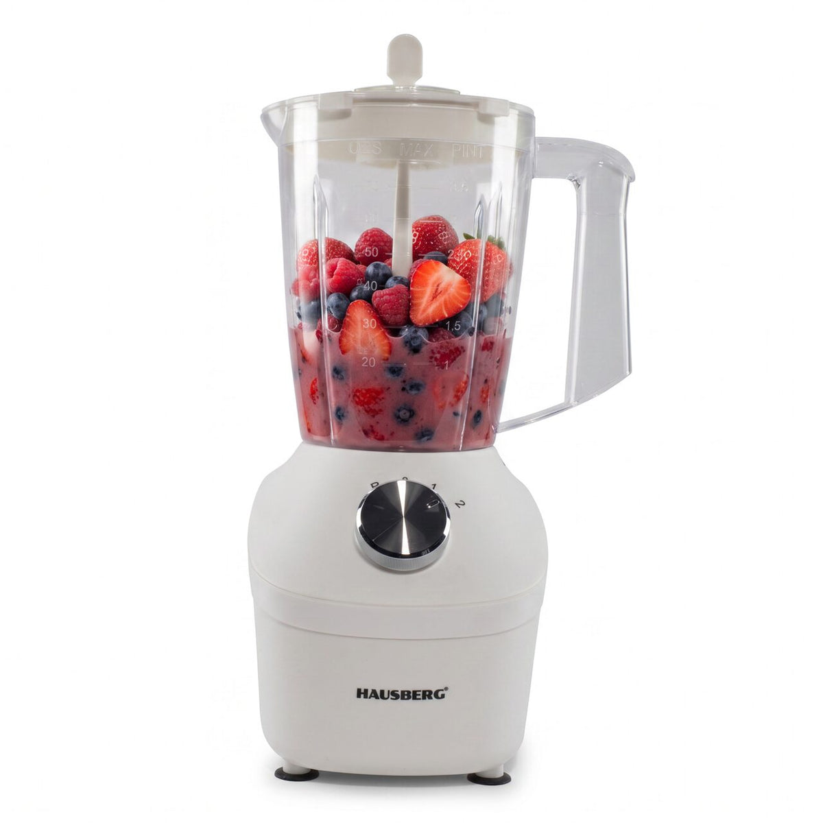 Hausberg HB-7771AB 2 az 1-ben turmixgép darálóval, 300W, 1,75 L-es műanyag kehely, 2 sebességfokozat + Pulse funkció, rozsdamentes acél kések