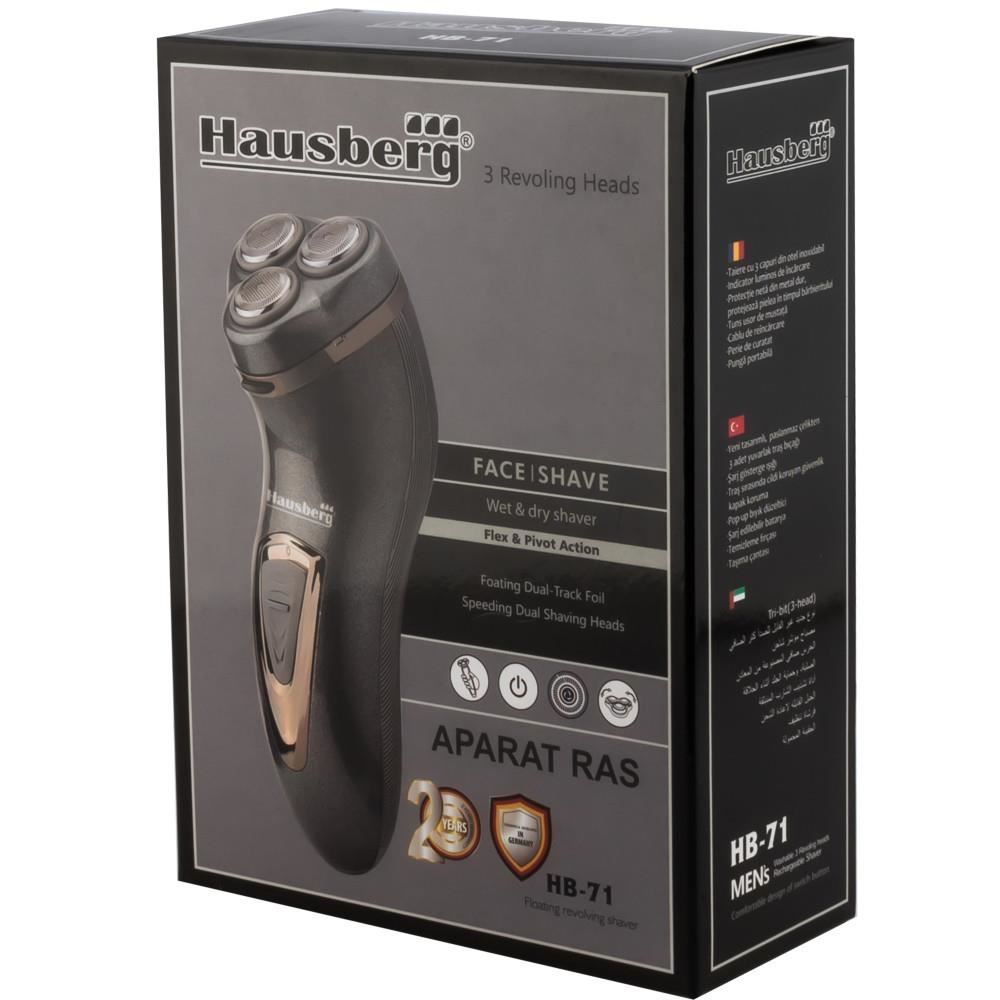Hausberg HB-71 borotva, 1,5W, új, hárompengés modell rozsdamentes acél fóliákkal, 220V