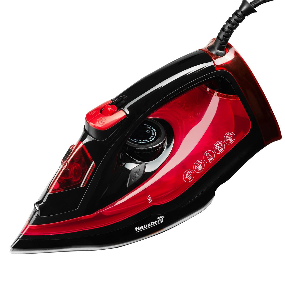 Hausberg HB-7840RS gőzölős vasaló, kerámia, öntisztító, vízkőmentesítő, 300 ml, 2400-2800W