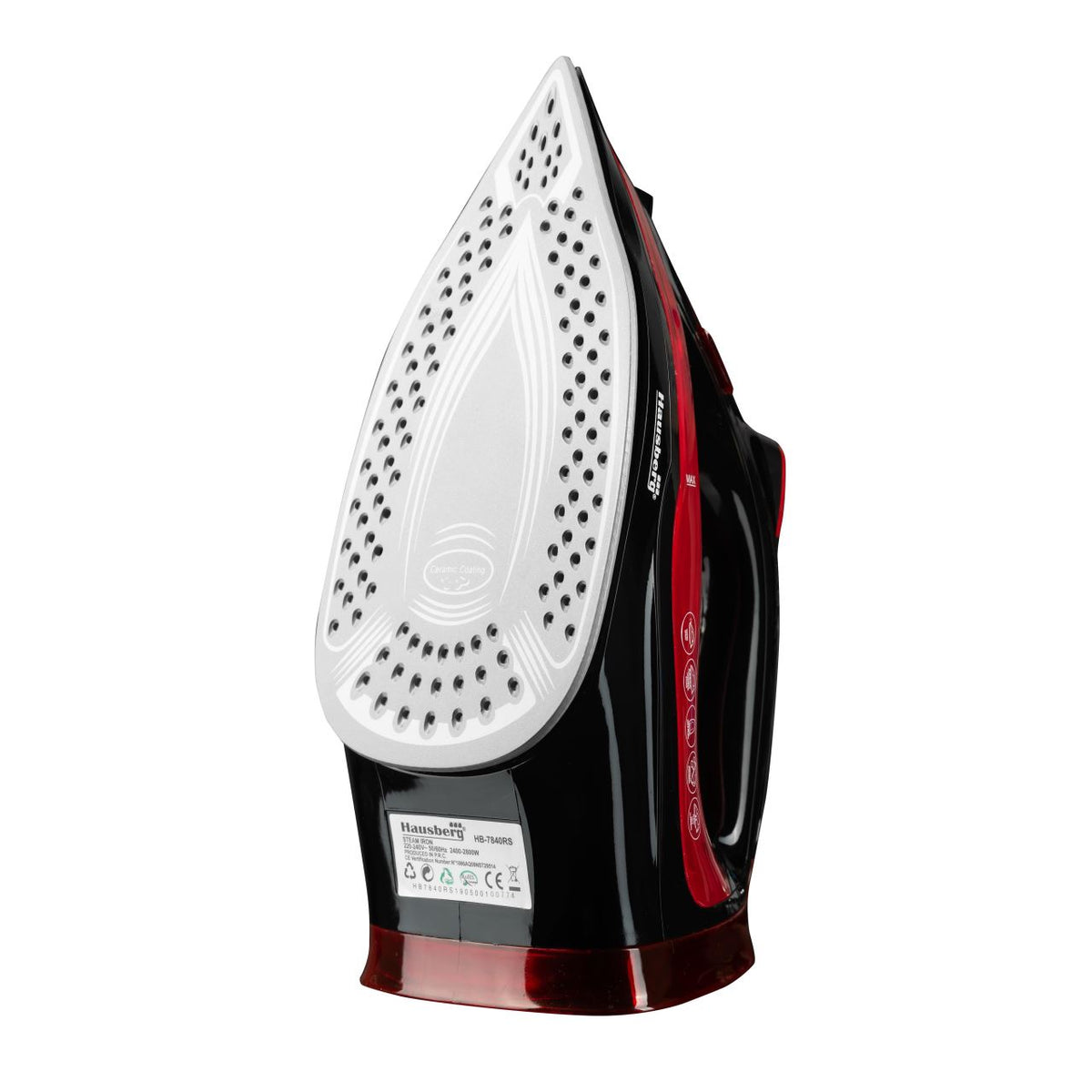 Hausberg HB-7840RS gőzölős vasaló, kerámia, öntisztító, vízkőmentesítő, 300 ml, 2400-2800W