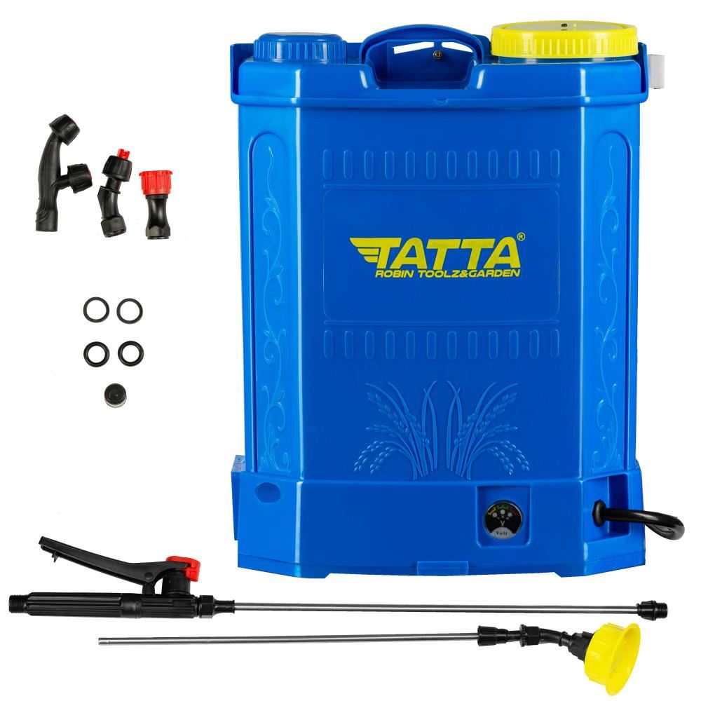 Tatta TP-2022A háti permetező (vermorel), akkumulátoros, 12V 8Ah, 1A töltő, 3.6 lpm motor, 20L-es tartály