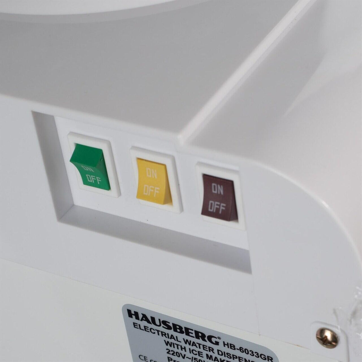 Hausberg HB-6033 Vízadagoló Jégkészítővel, 650W, 3 Csap, Kompresszoros Hűtés, 15kg/24h Jégkapacitás, Ezüst/Fekete