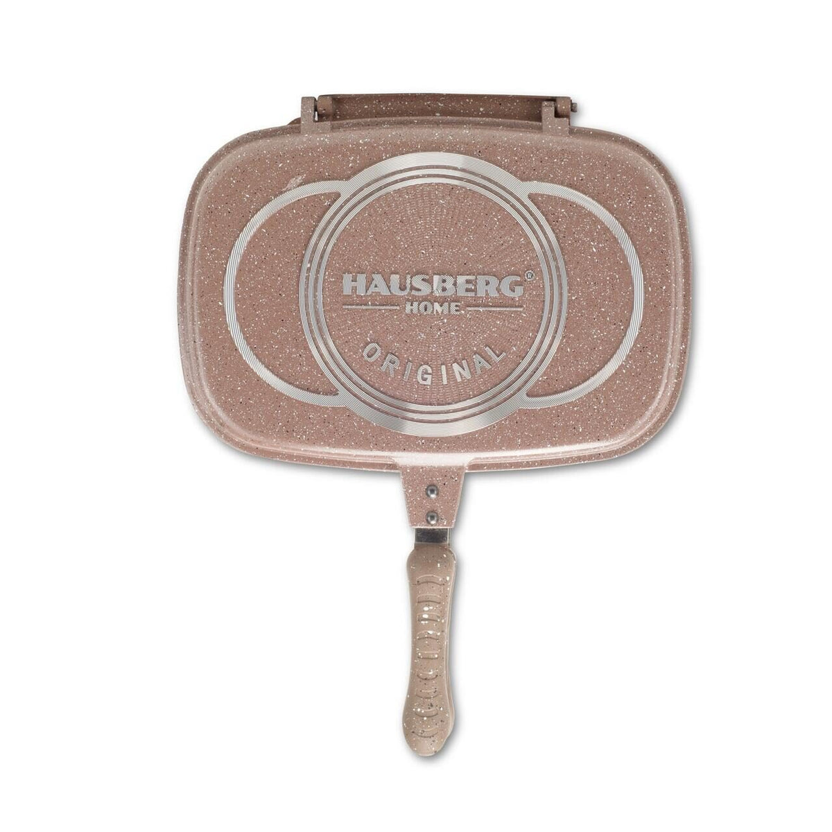 Hausberg HB-H1540PO dupla grillserpenyő, tapadásmentes belső, 36 cm, márvány bevonat