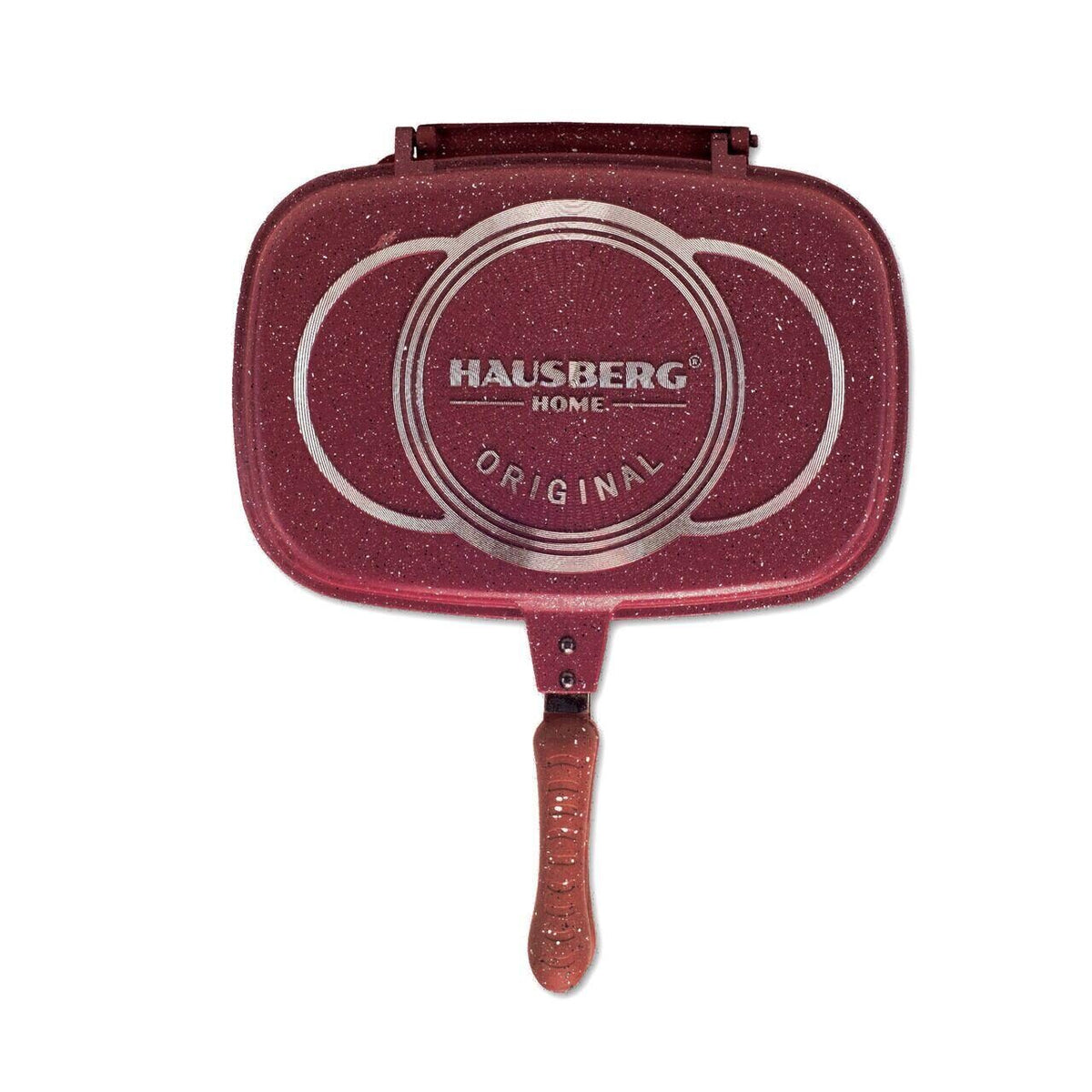 Hausberg HB-H1540MR Dupla Grill Serpenyő, 36 cm, Tapadásmentes Márvány Belső Bevonat