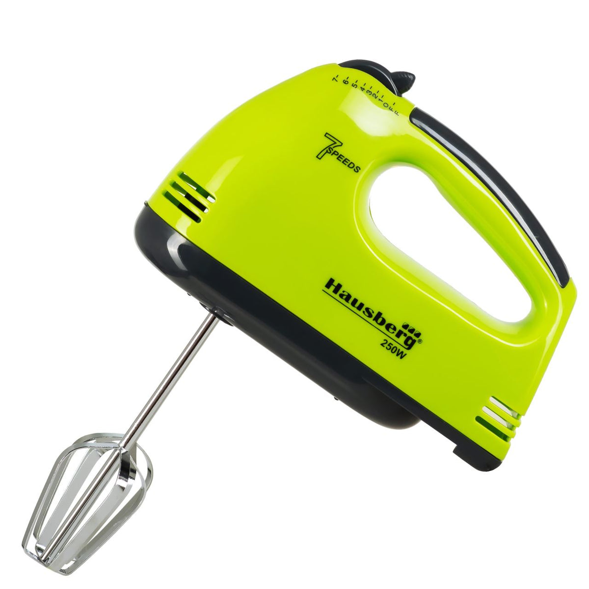 Kézi mixer, Hausberg HB-4112VR, fehér/zöld, 250 W, 7 sebességfokozat