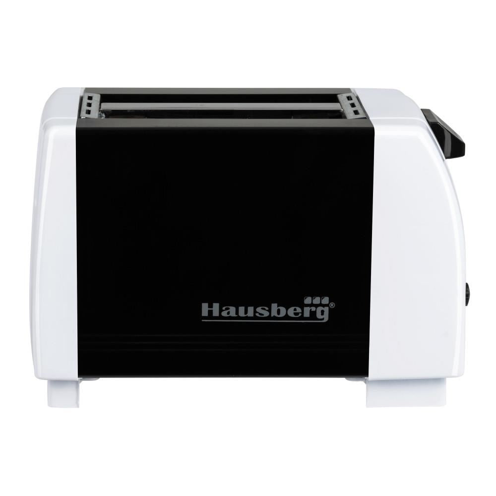 HAUSBERG HB-150NG kenyérpirító, 750W, 7 fokozat, 2 szelet, automatikus kikapcsolás, csúszásgátló talpak, Fekete-Fehér