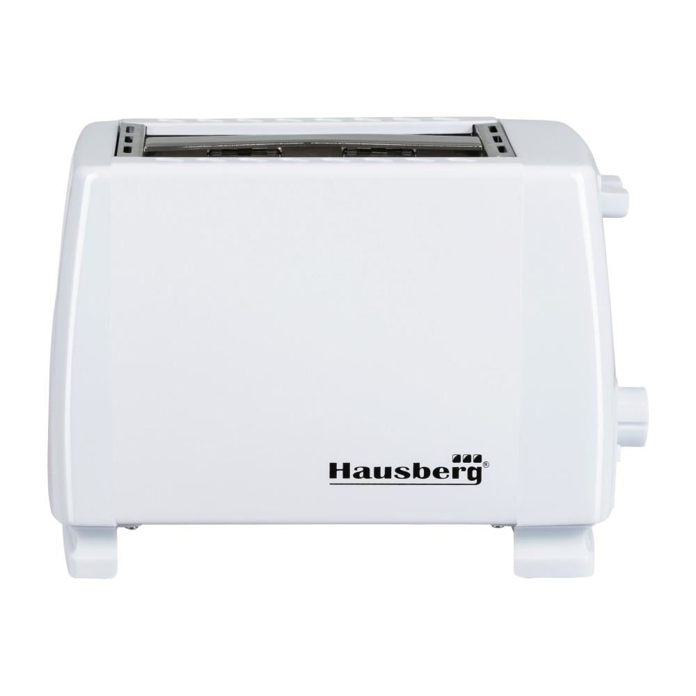 HAUSBERG HB-150AB kenyérpirító, 750W, 7 fokozat, 2 szelet, automatikus kikapcsolás, csúszásgátló talp, fehér