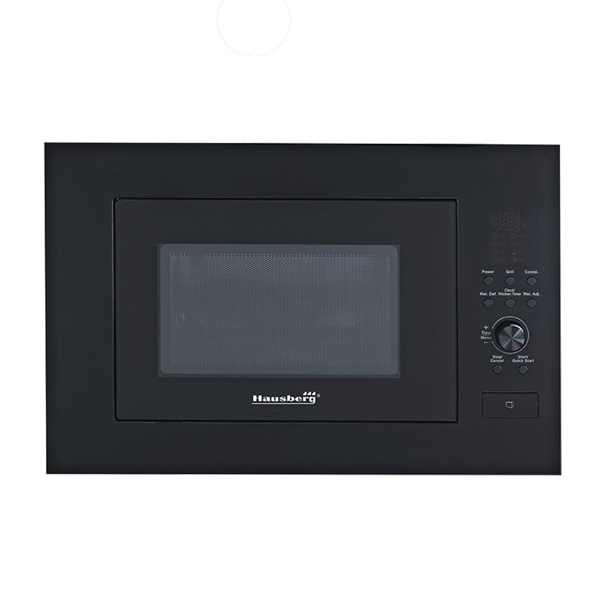 Beépíthető mikrohullámú sütő Hausberg HB-8070NG, 25 l, Névleges mikrohullámú kimeneti teljesítmény: 900W, bemeneti teljesítmény: 1400W, grill teljesítmény: 1000W, Grill, Digitális vezérlés, Fekete