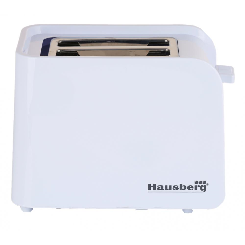 Hausberg HB-195A kenyérpirító, 750 W, 2 szelet, kiolvasztás funkció, újramelegítés funkció, 6 teljesítményfokozat, fehér