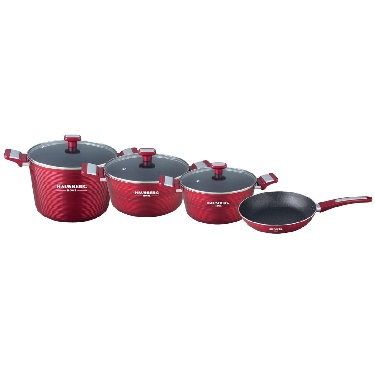 HAUSBERG HB-H760RS 7 darabos edénykészlet, tapadásmentes bevonat, bakelit fogantyúk