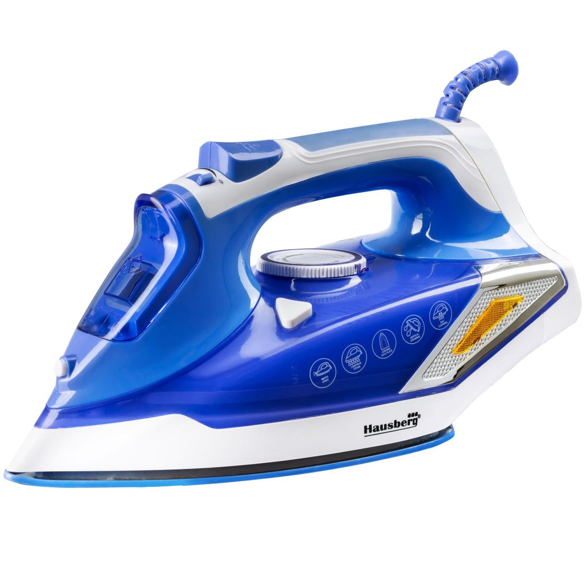 Hausberg HB-7880BL gőzölős vasaló, 2300W, kerámia bevonatos vasalótalp, 400 ml víztartály